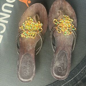 Cole Haan wood sandals 8